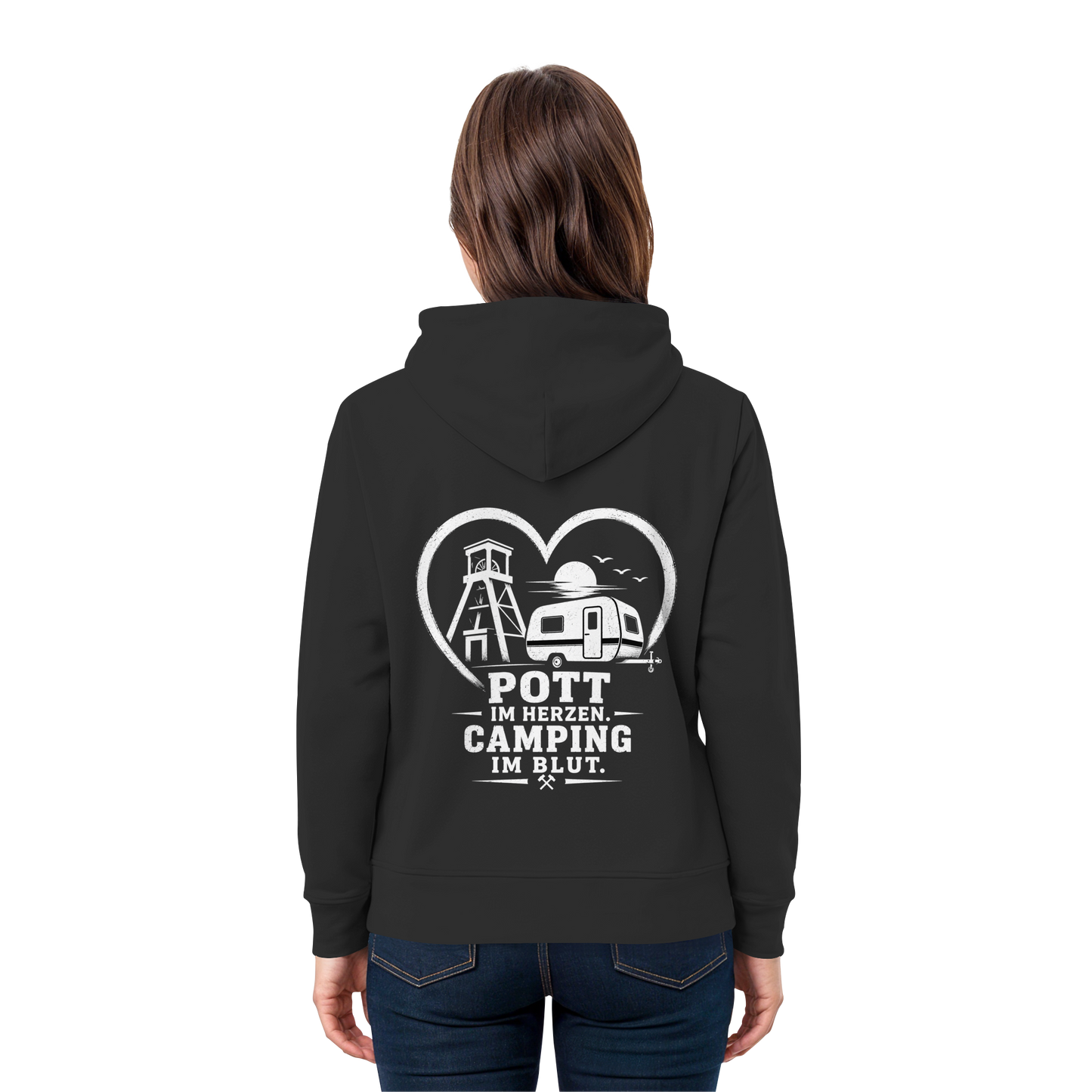 POTT IM HERZEN. CAMPING IM BLUT - Premium Unisex Hoodie